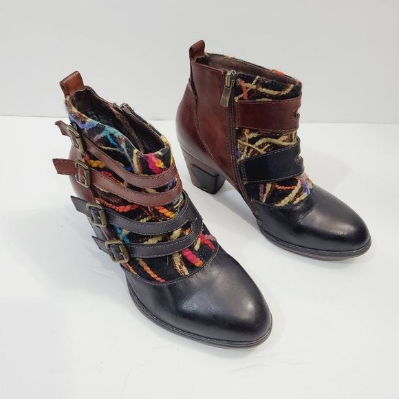 L'artiste Leather Boho Colorful Redding Boots, Size EU 36: US 5.5-6, Heel:2.5” - Picture 3 of 12
